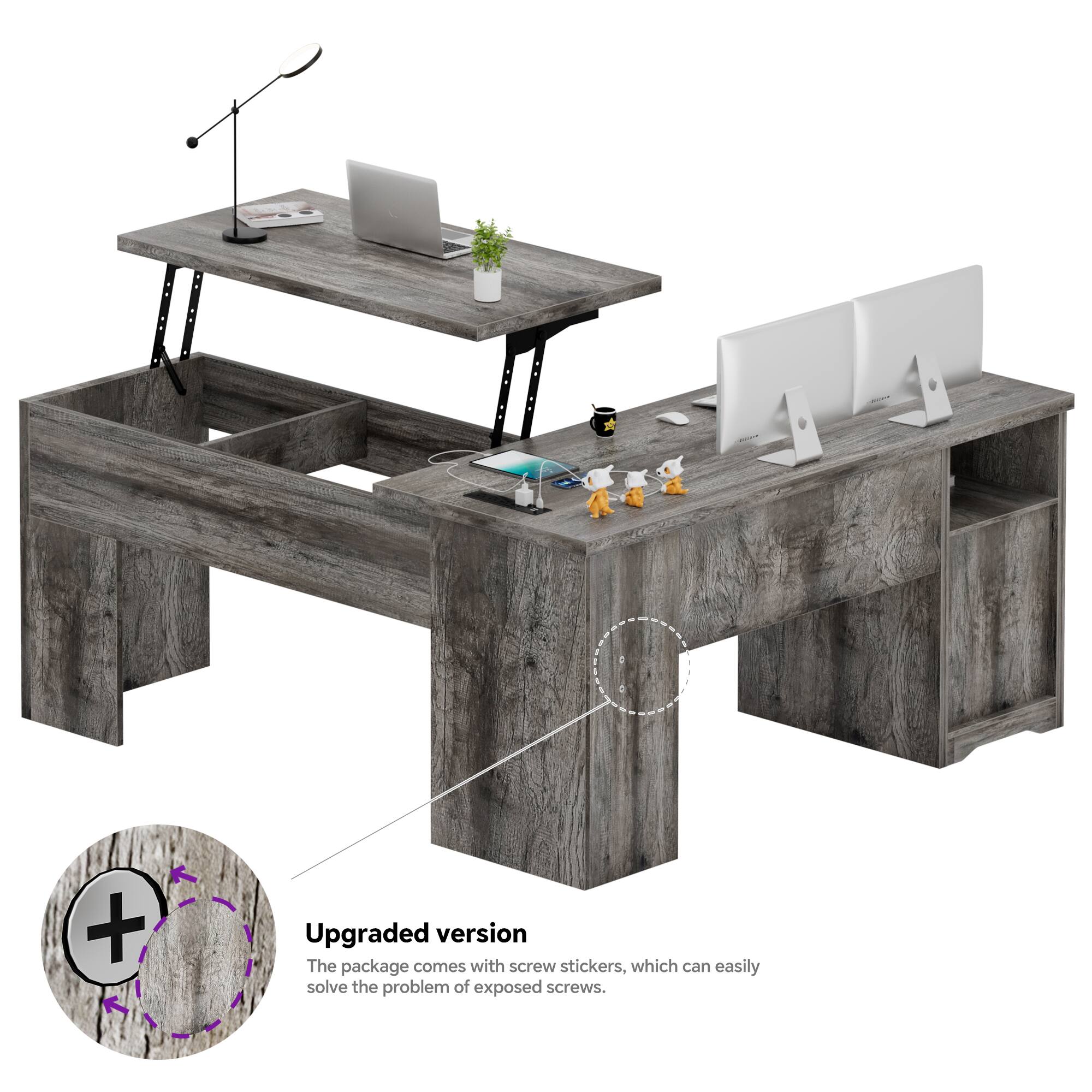 Upgraded version  
The package comes with screw stickers, which can easily solve the problem of exposed screws.