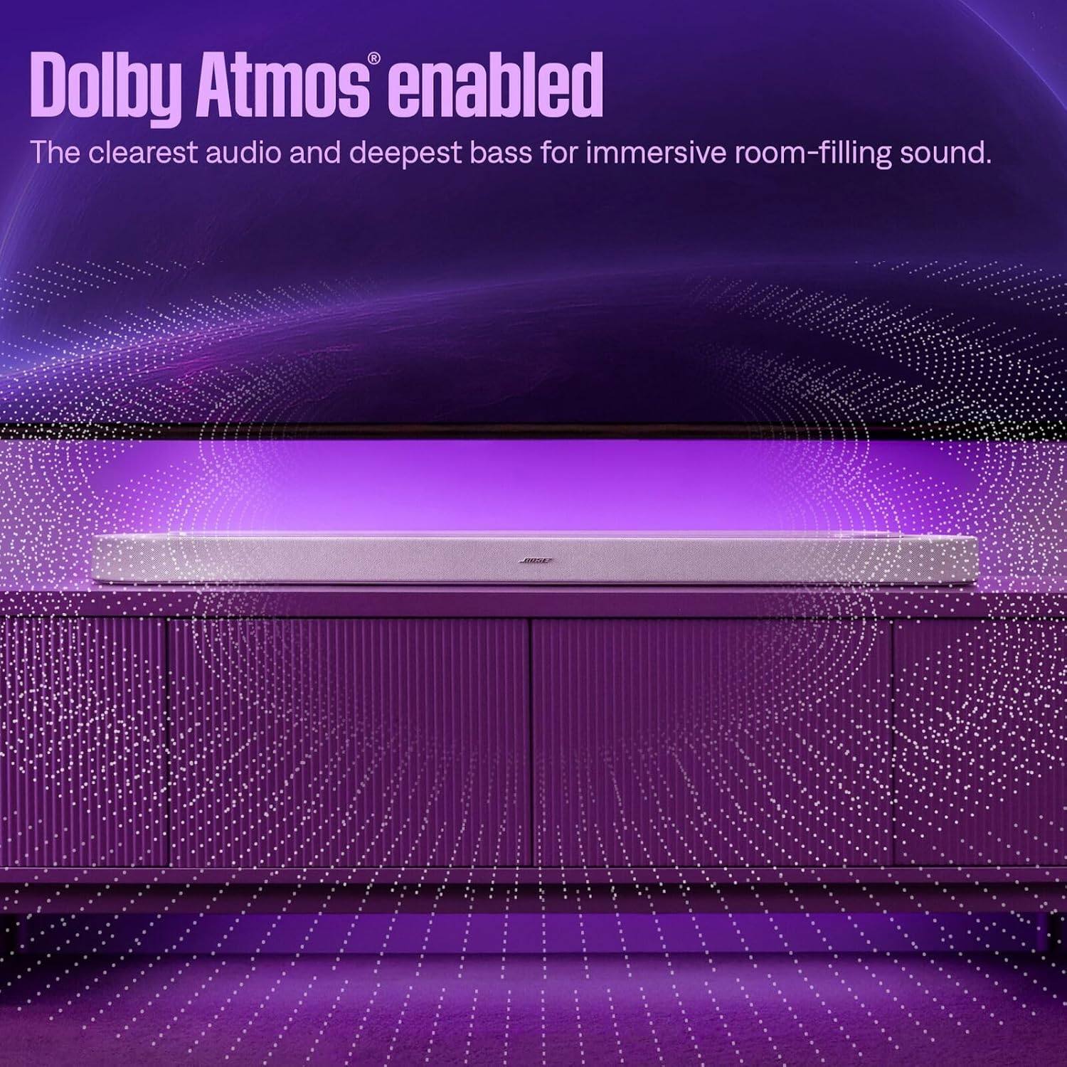 Dolby Atmos enabled  
The clearest audio and deepest bass for immersive room-filling sound.