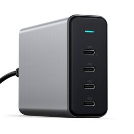 Satechi - 165W USB-C 4-Port GaN Charging Station - PD Fast Charger for MacBook Pro, iPad, iPhone - Space Gray