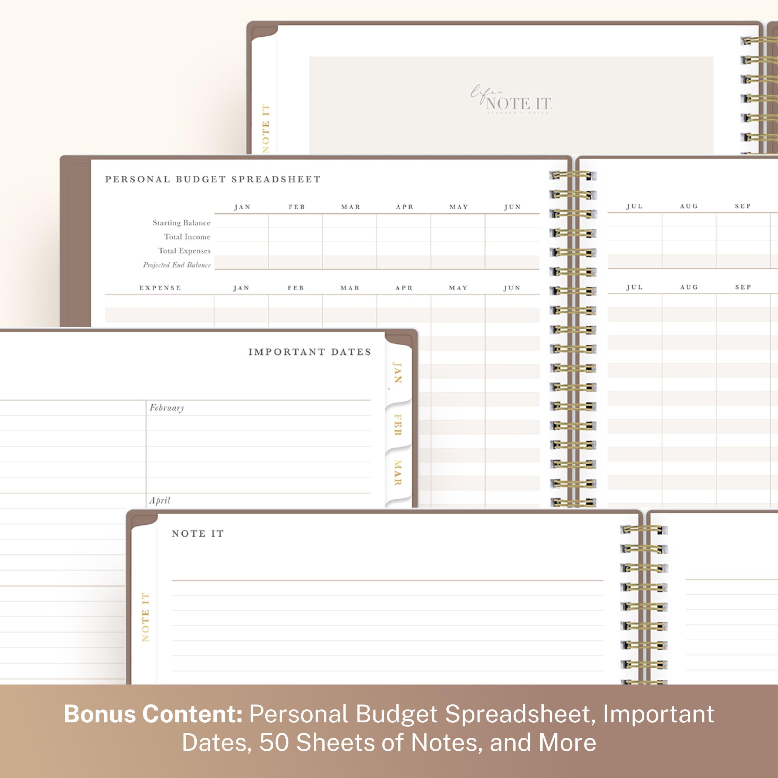 PERSONAL BUDGET SPREADSHEET

JAN  FEB  MAR  APR  MAY  JUN  JUL  AUG  SEP

Starting Balance
Total Income
Total Expenses
Projected End Balance

EXPENSE

JAN  FEB  MAR  APR  MAY  JUN  JUL  AUG  SEP

IMPORTANT DATES

JAN  FEB  MAR

February
April

Bonus Content: Personal Budget Spreadsheet, Important Dates, 50 Sheets of Notes, and More