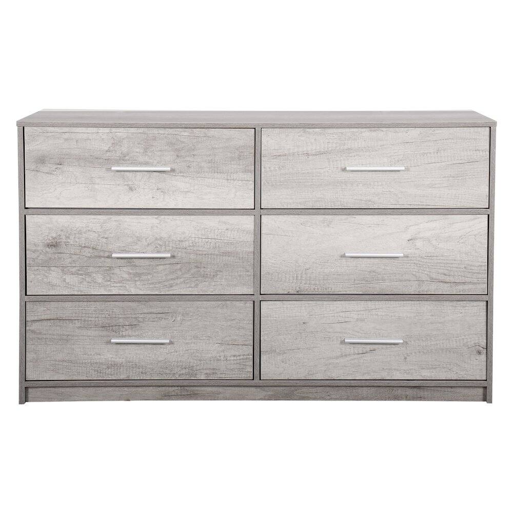 Alt View 1. Techni Home - 6-Drawer Dresser with Large Fabric Drawers, Grey - Gray.