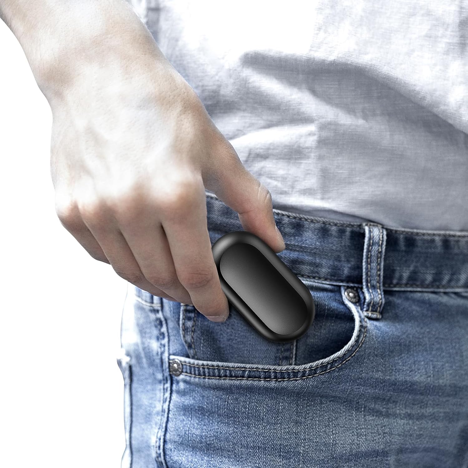 Alt View 5. PRIMEPLUS - Wireless Earbuds Bluetooth 5.3 in Ear Buds, Light Weight Headphones, Built in Mics Headset, Clear Calls Earphones - Black.