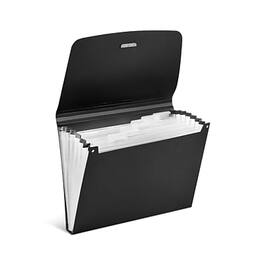 Staples - Reinforced Plastic Accordion File, 7-Pocket, Letter Size - Black