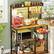 Front. Aheaplus - 7-Tier Baker's Rack with Power Outlet and LED Light, Microwave Oven Stand with 10 Hooks for Kitchen - Brown.