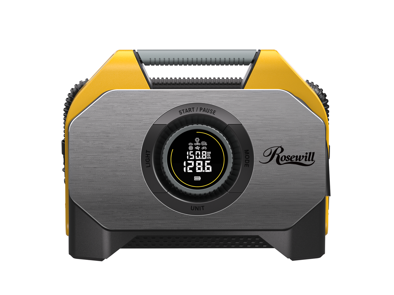Rosewill - Vortex RS6C Cordless Tire Inflator, 160 PSI, 15600mAh, Dual Cylinder, Orange