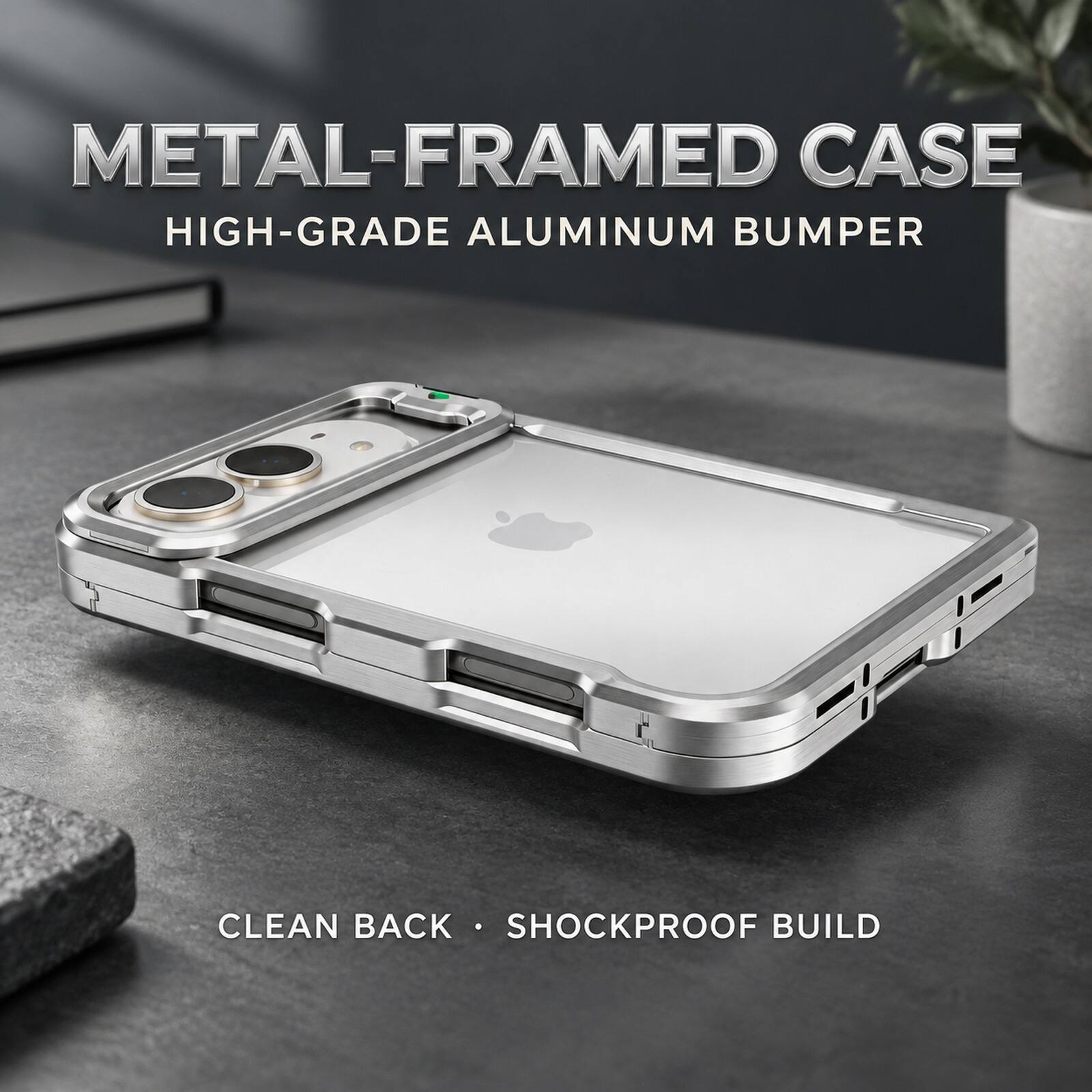 Dteck Case For iPhone Duo, Rugged Heavy Duty Aluminum Metal Frame ...