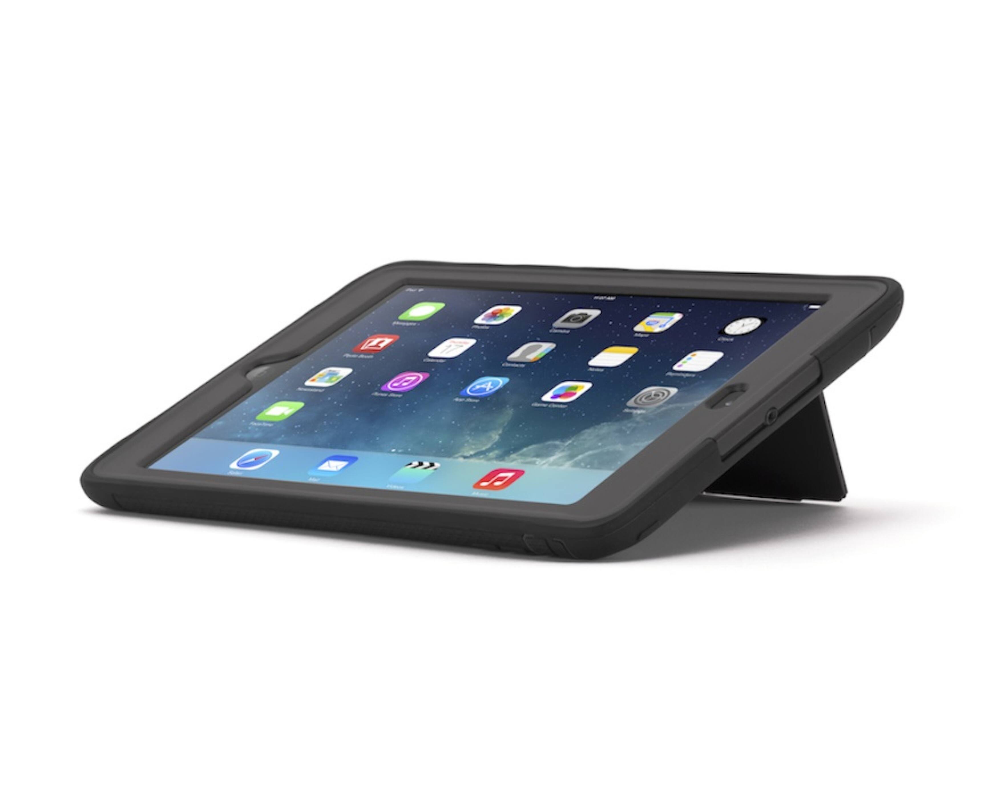 Alt View 1. Griffin Technology - Griffin Survivor Rugged Case for Apple iPad Mini 4 (A1538, A1550) - Black/Clear - Black/Clear.