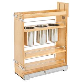 Rev-A-Shelf - 8" Pullout Kitchen Cabinet Organizer with Soft-Close, 448UT-BCSC8C - Natural Maple