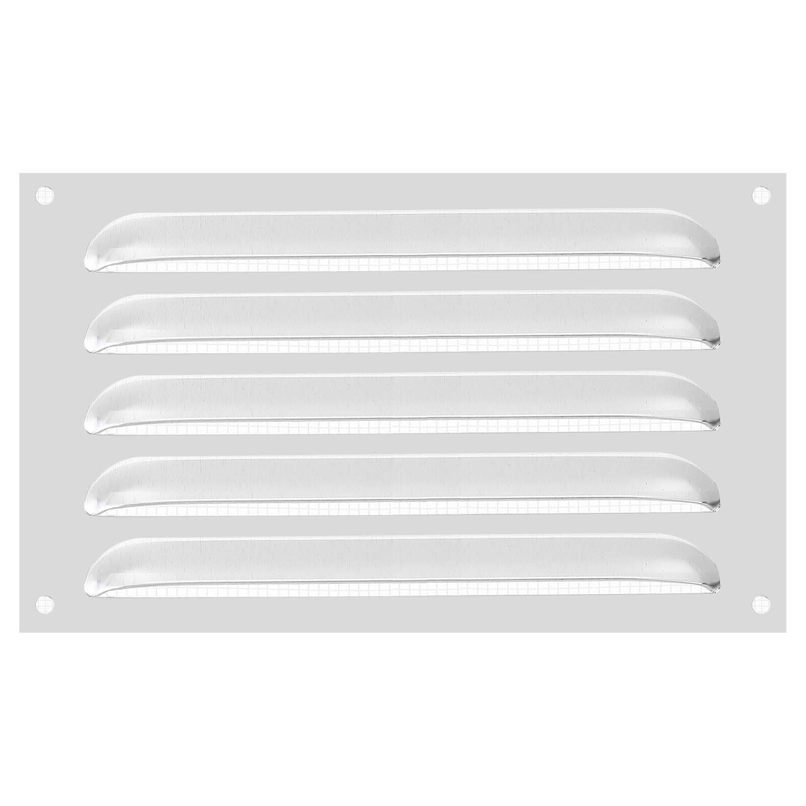 Front. Unique Bargains - 6"x10" Aluminum Vent Cover, Screen Air Grille Ventilation Cover HVAC Louvered Grill Built-in Mesh for Home - Silver.