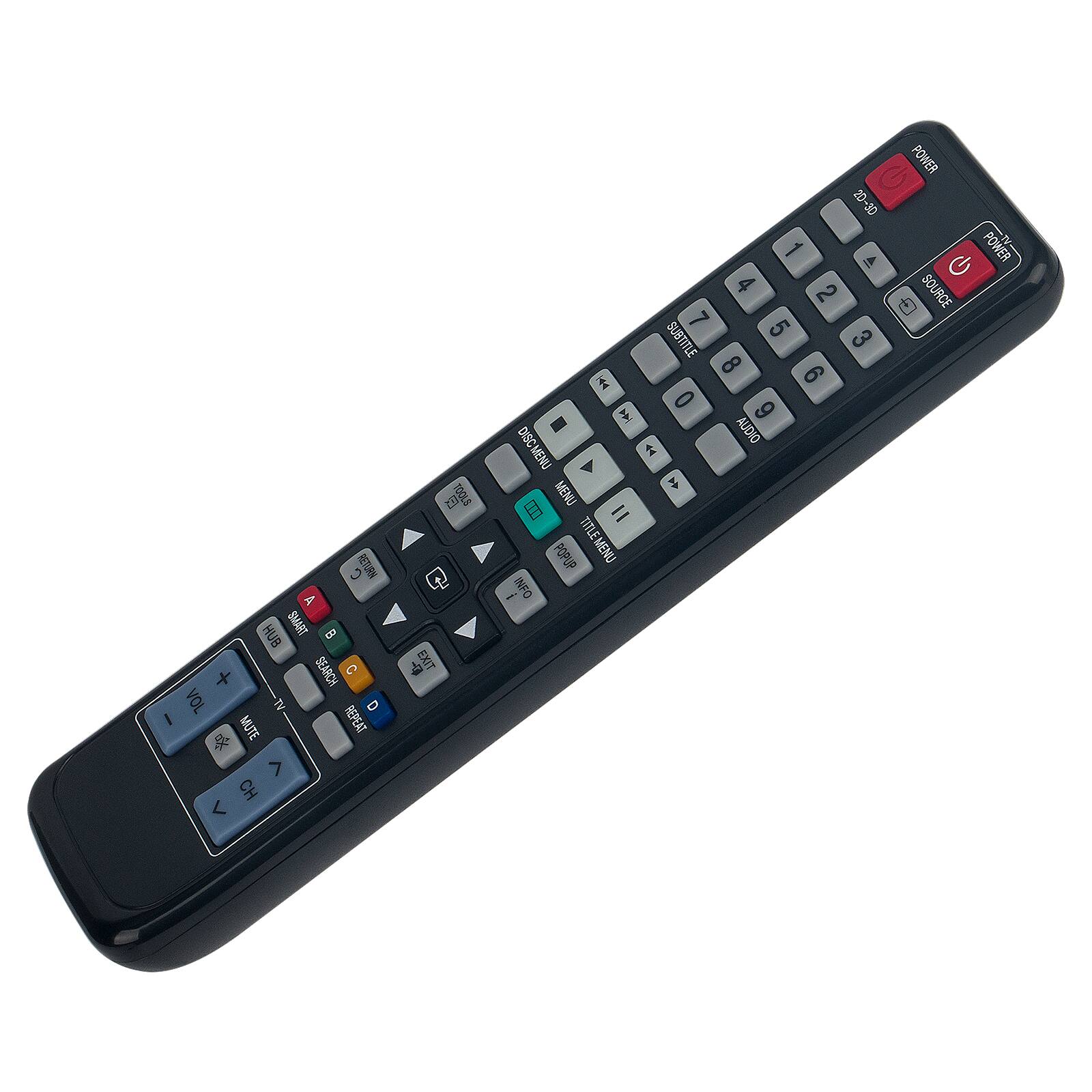 RETURN A HUB SMART B SEARCH C3 + VOL D I NEPEAT & MUTE > CH < E TOOLS EXIT   A 4 2 7 5 SUBTITLE 3 8 6  0 6  AUDIO DISCMENU    MENU = TITLEMENU TITLE POPUP - INFO POWER SOURCE POWER