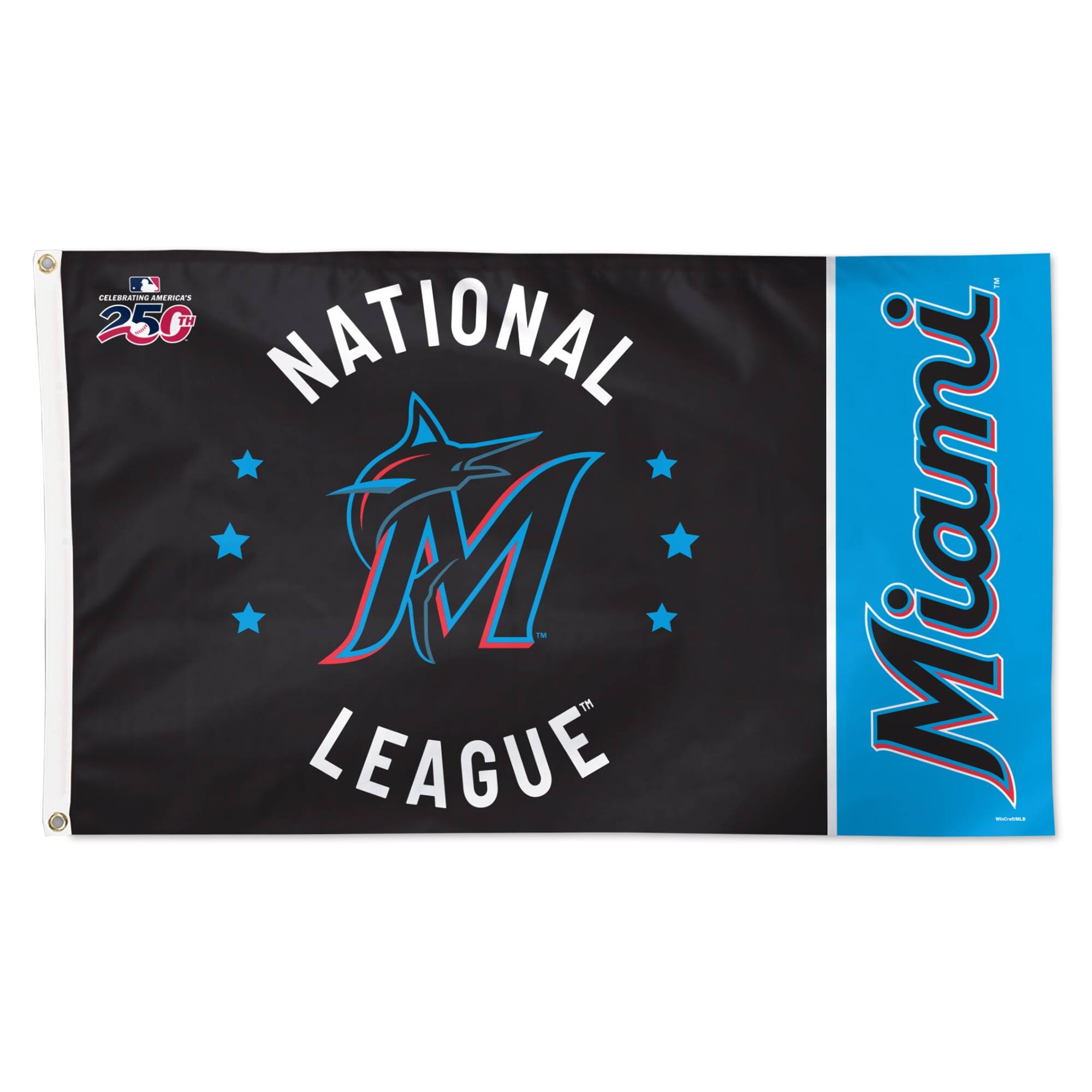 WinCraft - Miami Marlins 3' x 5' One-Sided America 250 Deluxe Flag - Multicolor