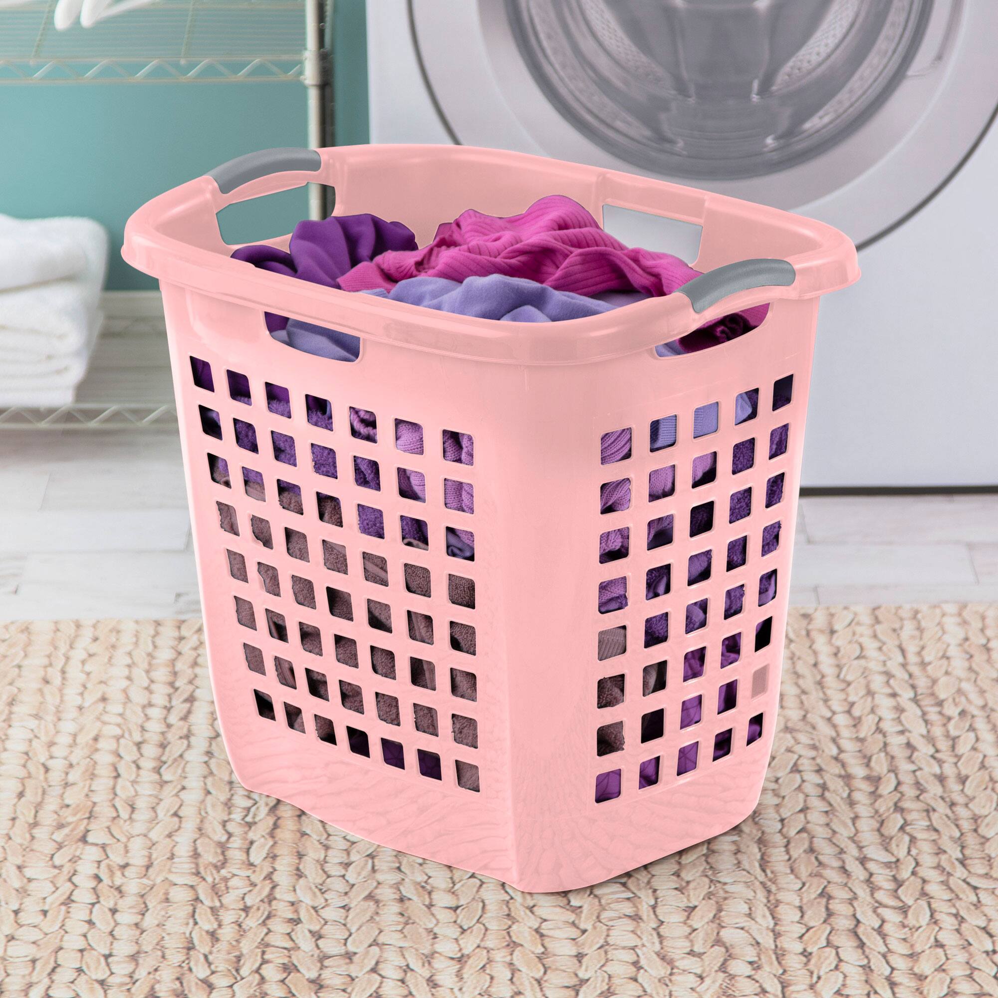 Alt View 3. Sterilite - Sterilite Ultra Easy Carry Laundry Basket, 2.1 Bushel, Plastic, Pink, 4 Pack - Pink.