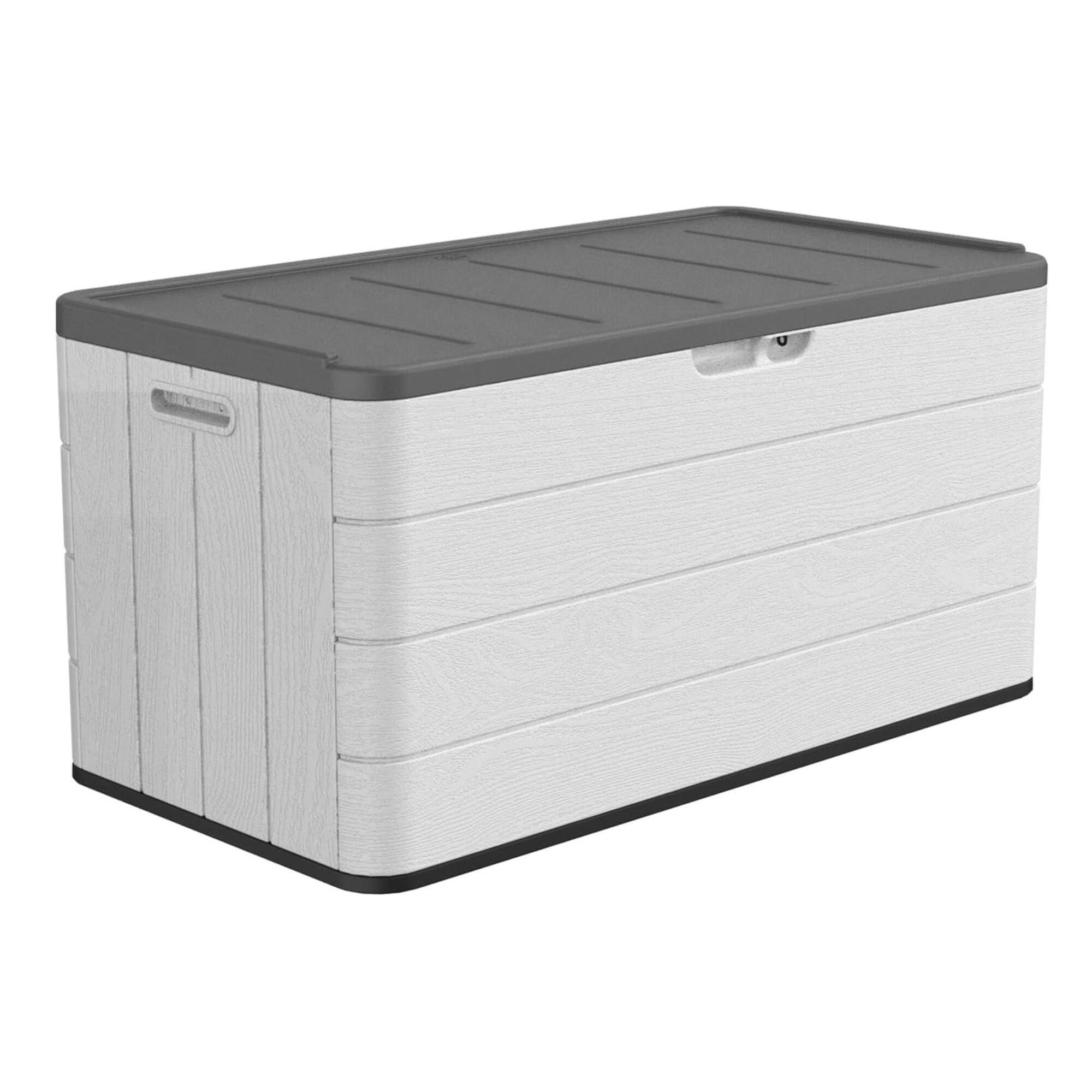 Yardgrace - Resin Outdoor Storage Box with Seat, Waterproof Deck Box for Patio Furniture, Garden Tools & Home Accessories - White