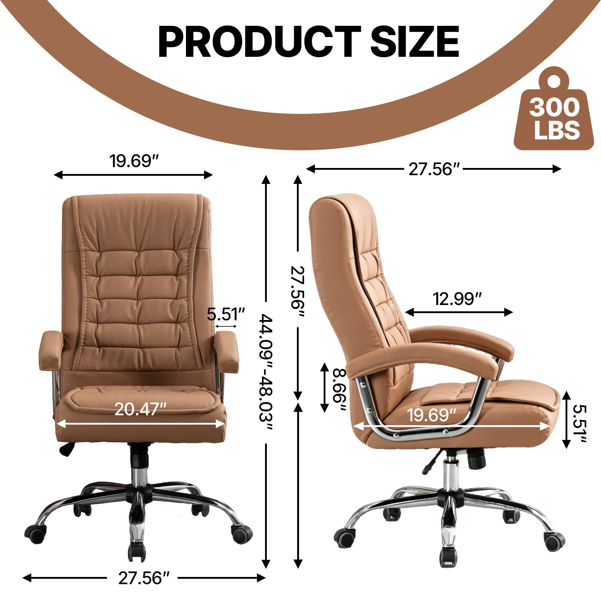 PRODUCT SIZE

- 19.69"
- 27.56"
- 300 LBS
- 20.47"
- 5.51"
- 44.09"-48.03"
- 27.56"
- 8.66"
- 12.99"
- 19.69"
- 5.51"
- 27.56"
