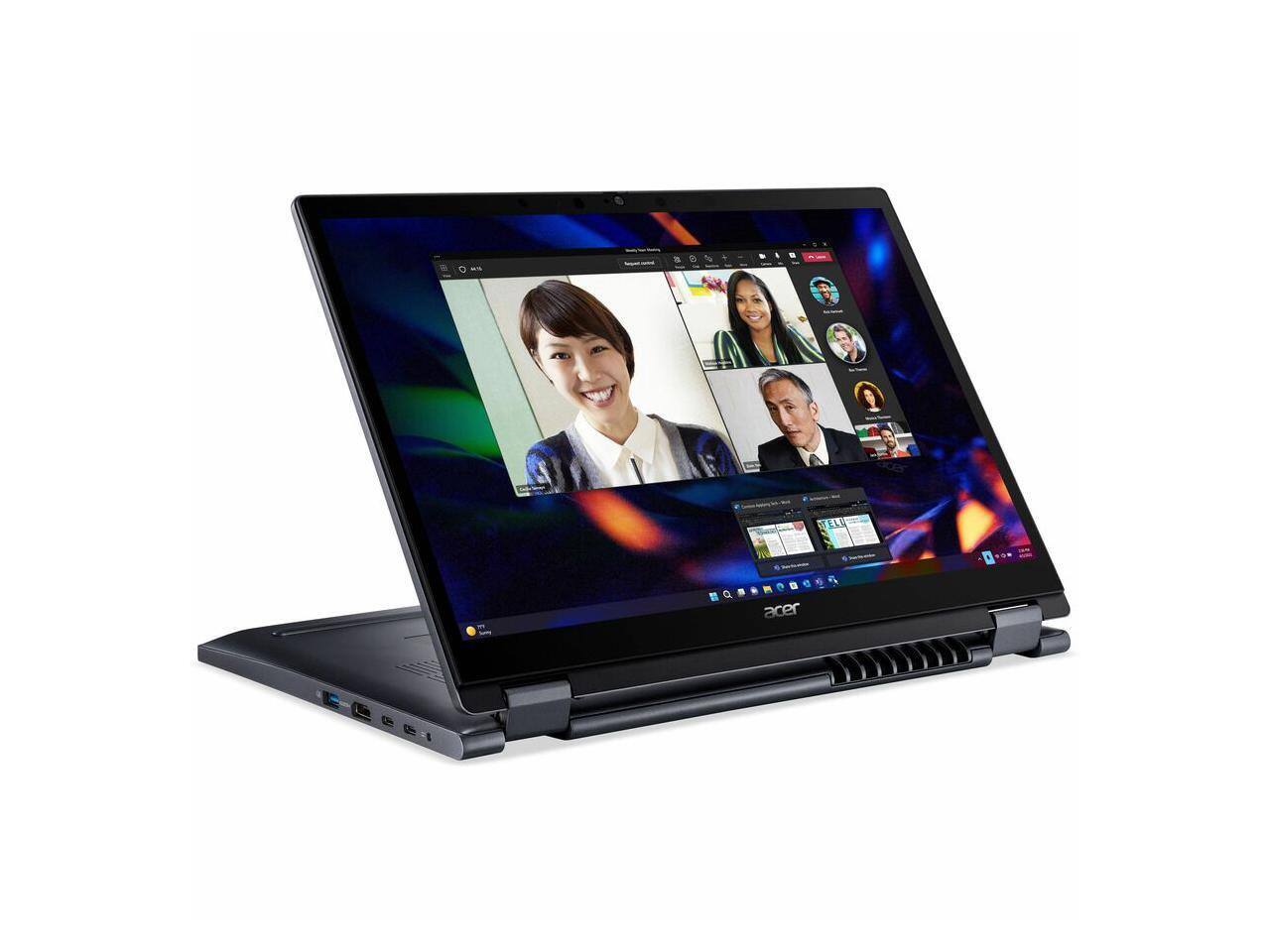 Alt View 2. Acer - Acer TravelMate P4 Spin 14 P414RN-53 - 14" Touchscreen 2-in-1 - i5-1335U - 16GB - 512GB SSD - Blue - Windows 11 Pro - Slate Blue.