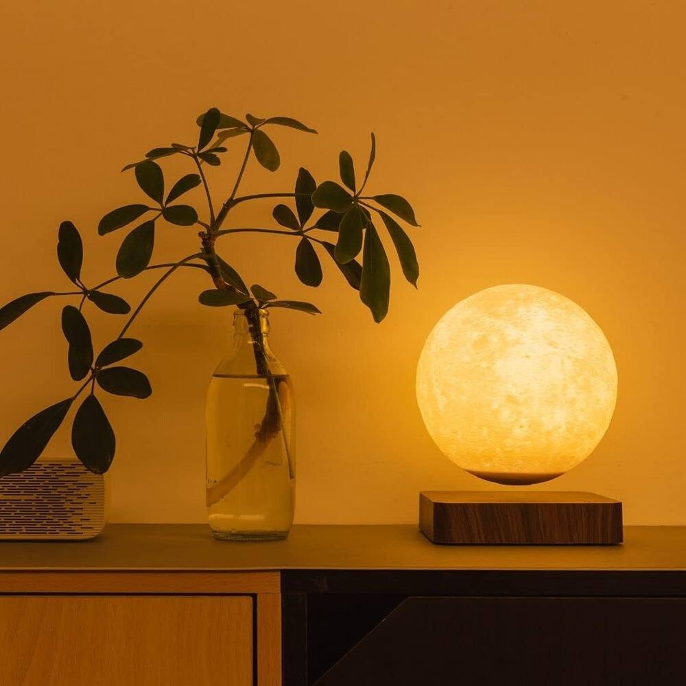 Alt View 1. MOSZAR LLC - Levitating Magnetic Moon Lamp, Floating LED Night Light.