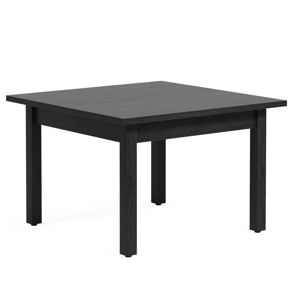 Back. Resenkos - Kadyn Dining Table, Living Room Table 39.4" Square Kitchen Table with Solid Wood Legs for 4,Black - Black.