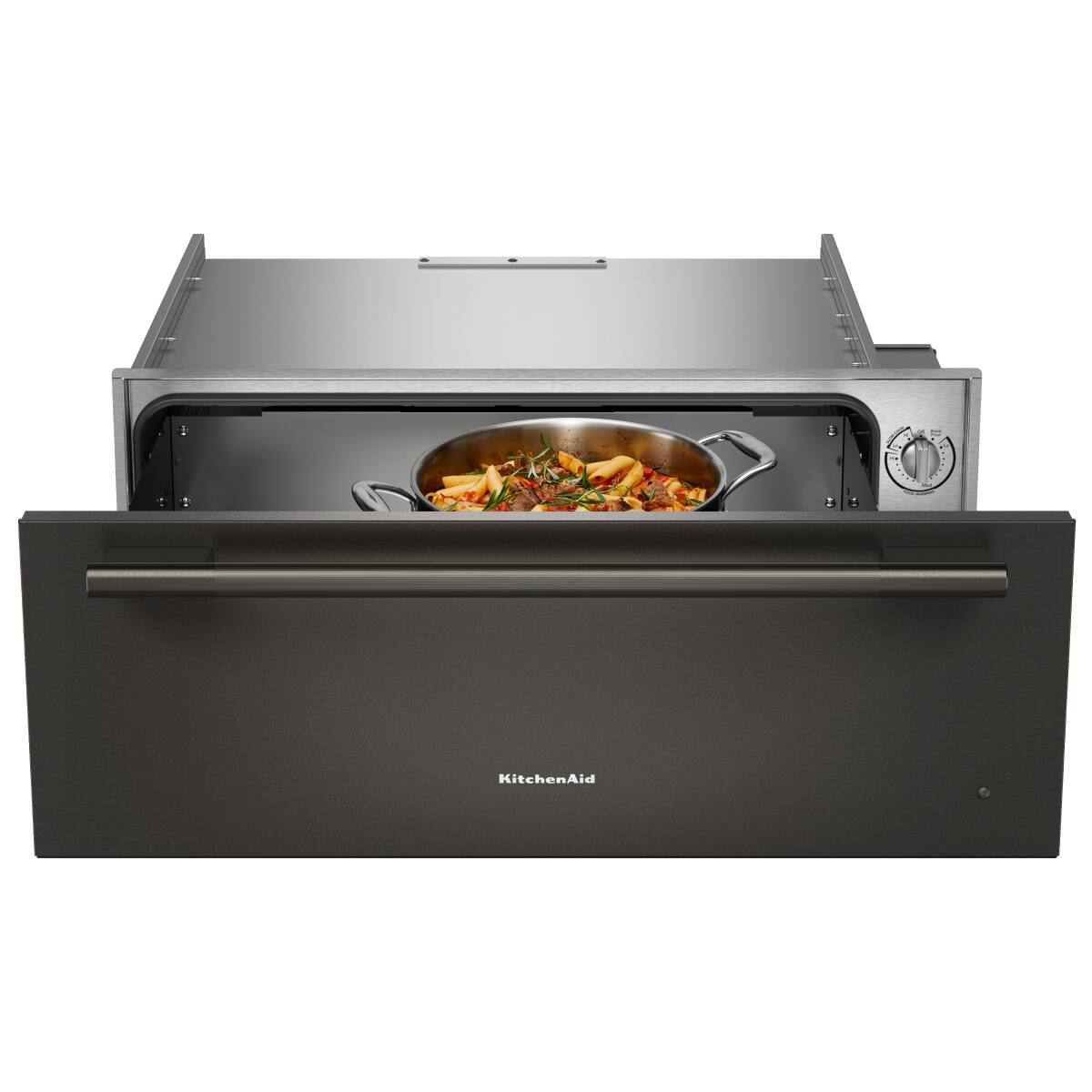 Angle. KitchenAid - 30" Slow Cook Warming Drawer - Black Ore.