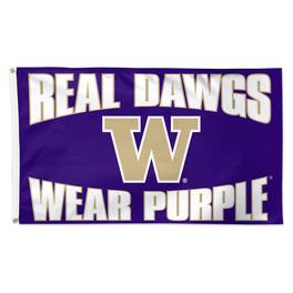 WinCraft - Washington Huskies 3' x 5' Single-Sided Deluxe Team Slogan Flag - Multicolor