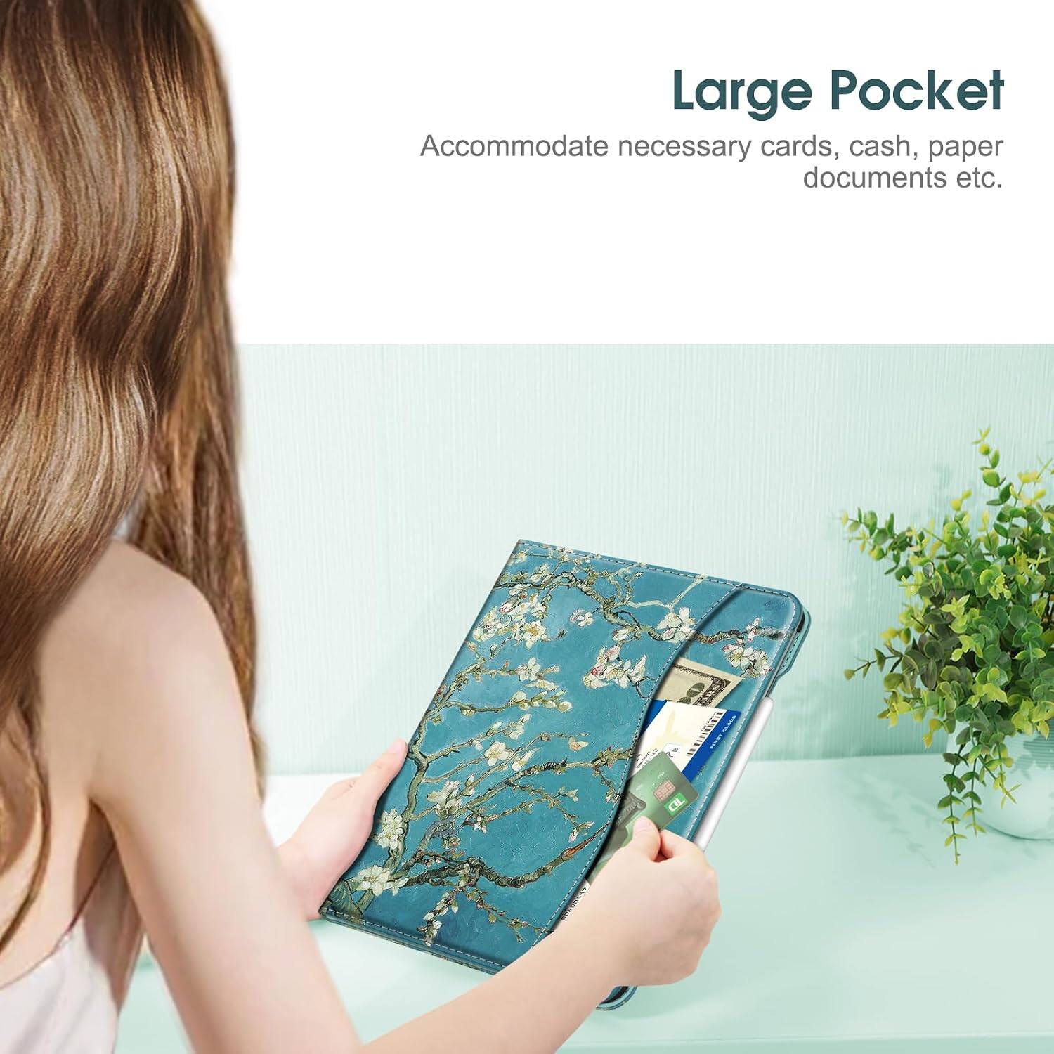 Large Pocket  
Accommodate necessary cards, cash, paper documents etc.