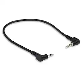 Hosa Technology - 8" Stereo Mini Angled Male to Stereo Mini Angled Male 3.5mm TRS RA Cable