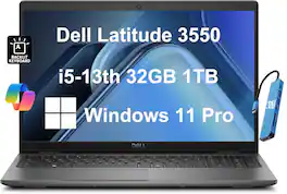 Dell - Upgraded - Latitude 3550 15.6" FHD Business Laptop - Intel Core i5 with 32GB Memory - 1TB SSD - Backlit - Windows 11 Pro - Gray