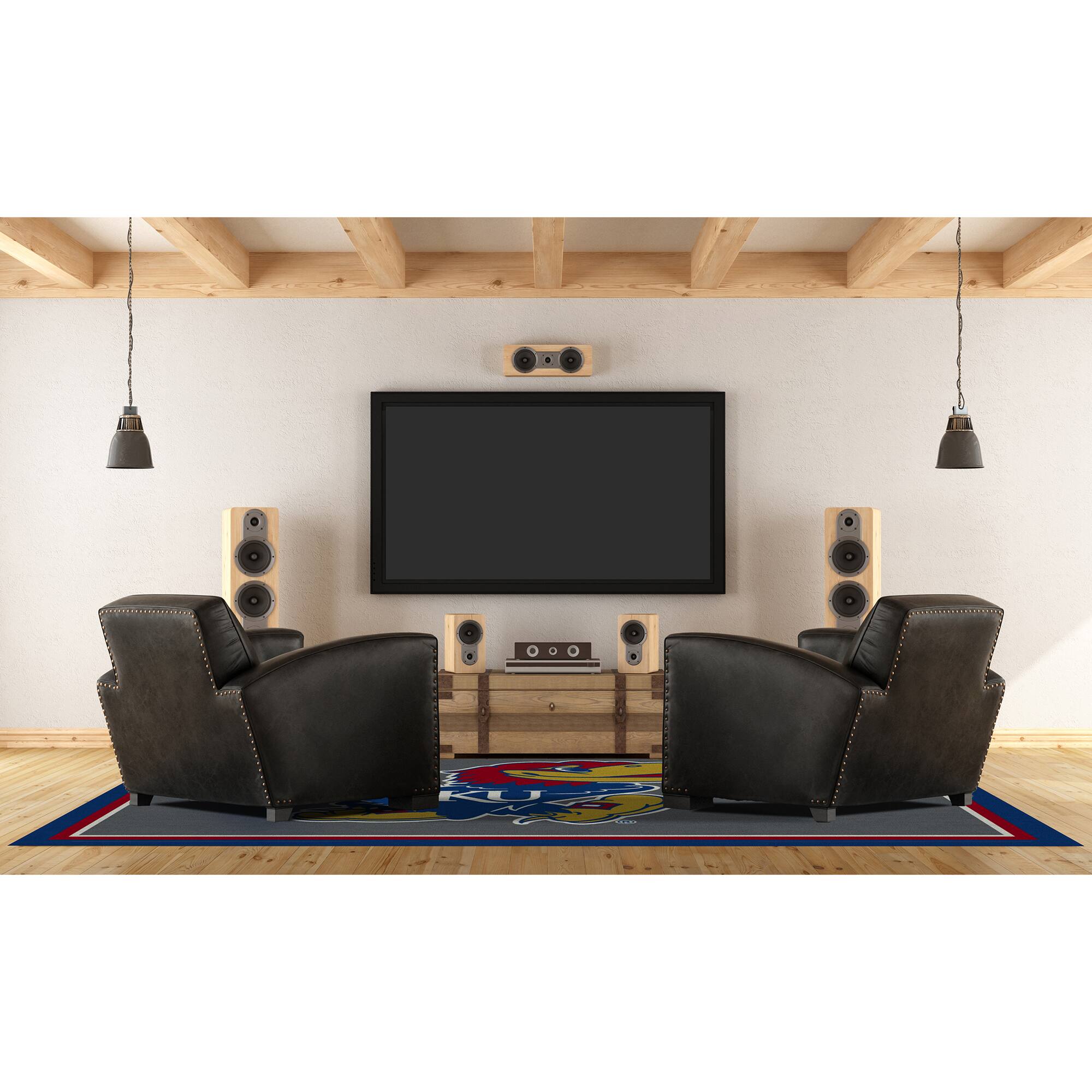 Alt View 1. Imperial - Kansas Jayhawks 5'4'' x 7'8'' Spirit Rug - Black.