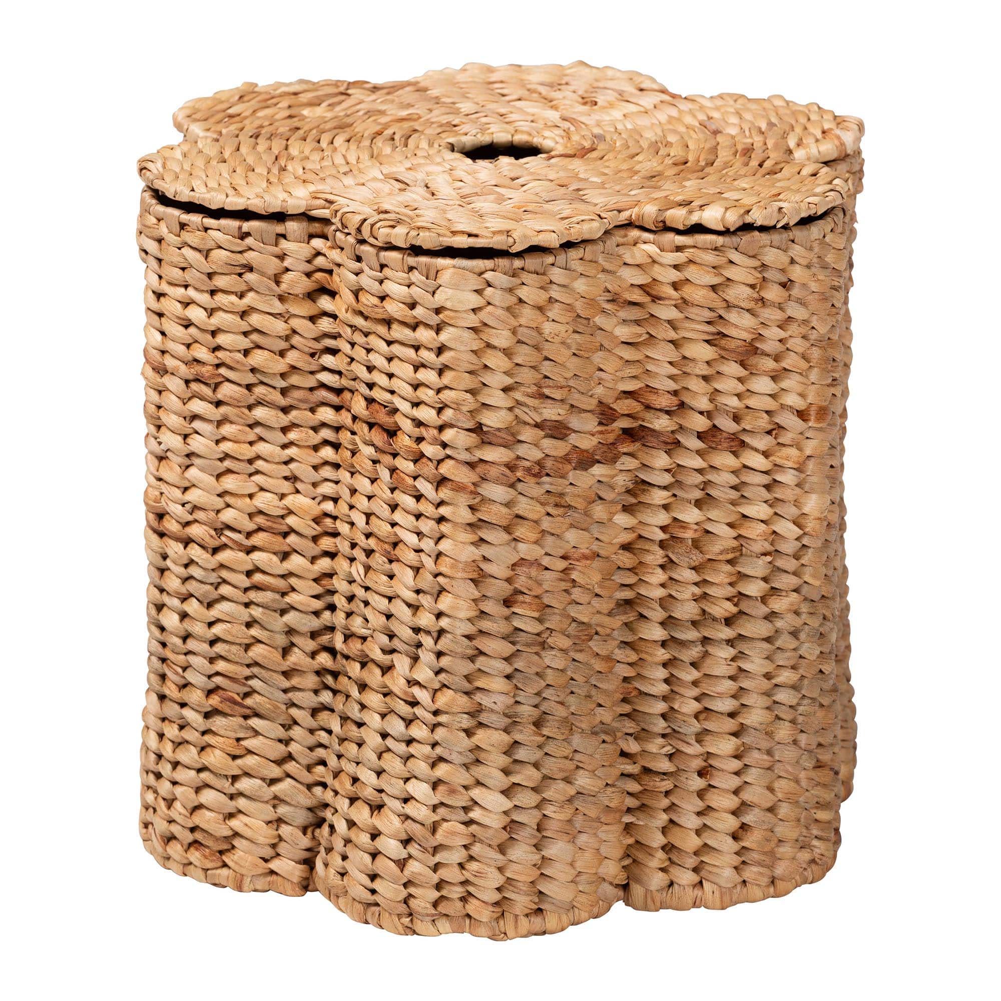 bali & pari - Della Woven Seagrass Laundry Hamper - Handwoven Wicker Storage Basket with Scalloped Frame for Laundry Room or Bedroom - Natural Rattan price history on PriceWatchPro