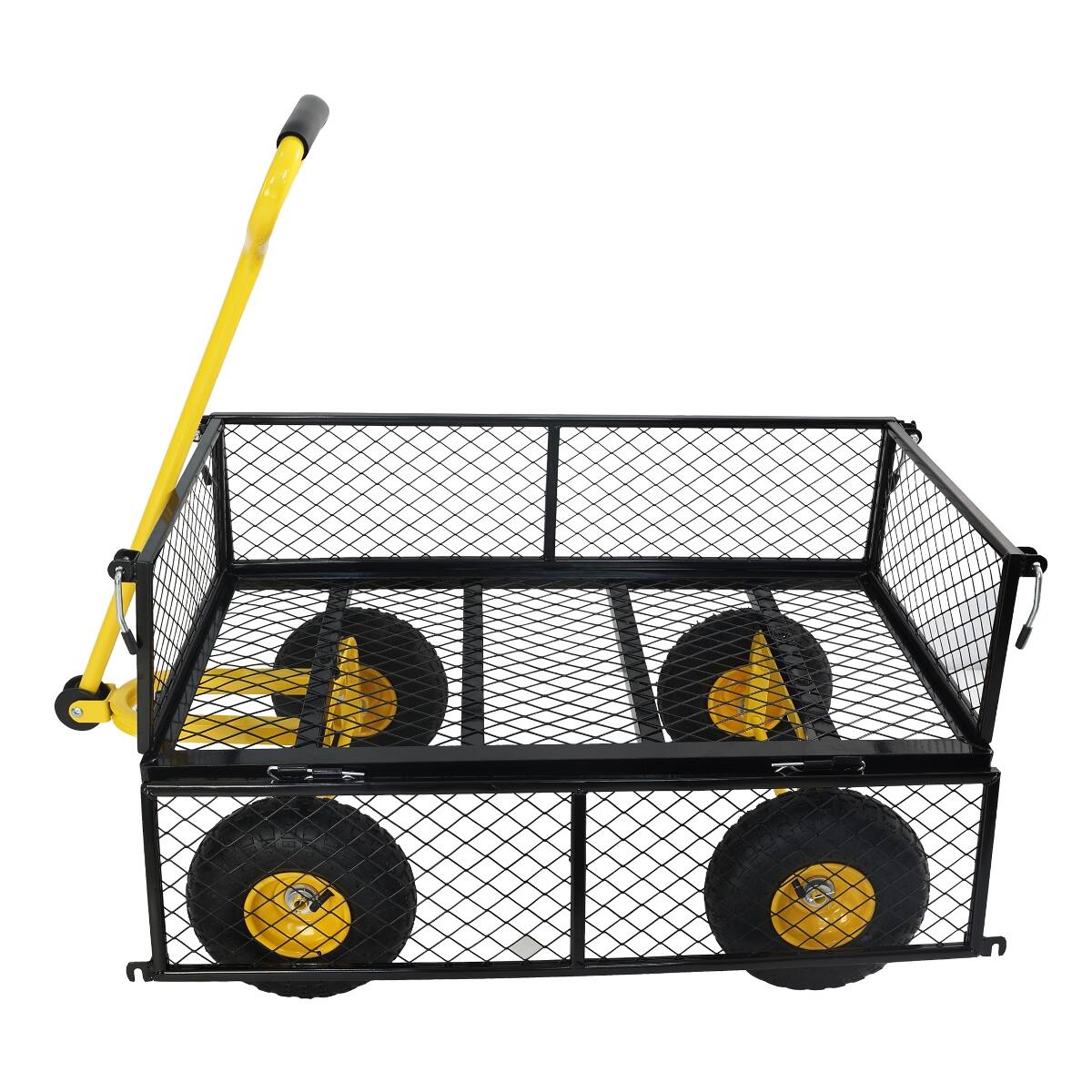 Back. Loheer - Loheer Heavy Duty Garden Dump Cart with Pneumatic Tires, Metal Utility Wagon, 660 lb Capacity.