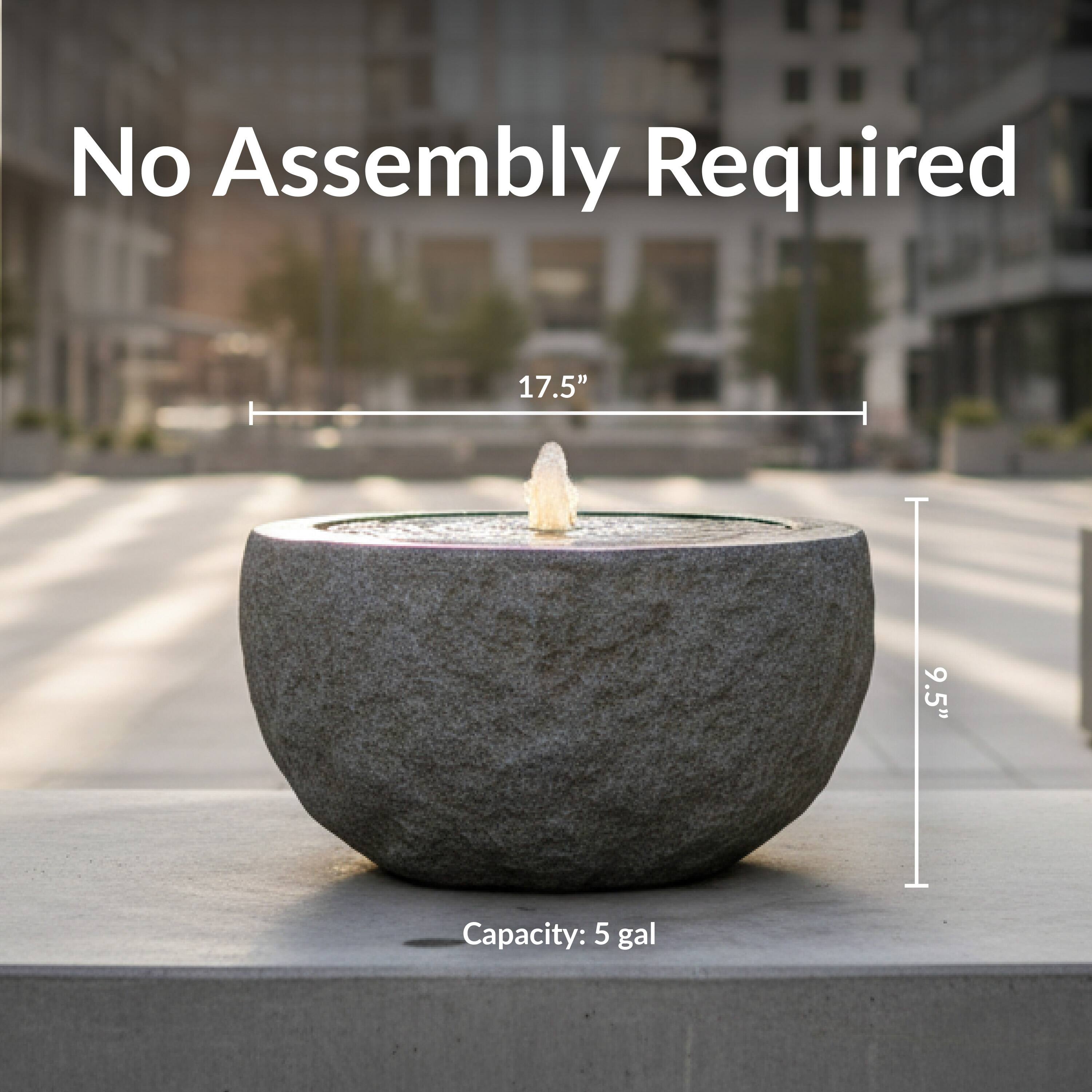 No Assembly Required  
17.5" x 9.5"  
Capacity: 5 gal