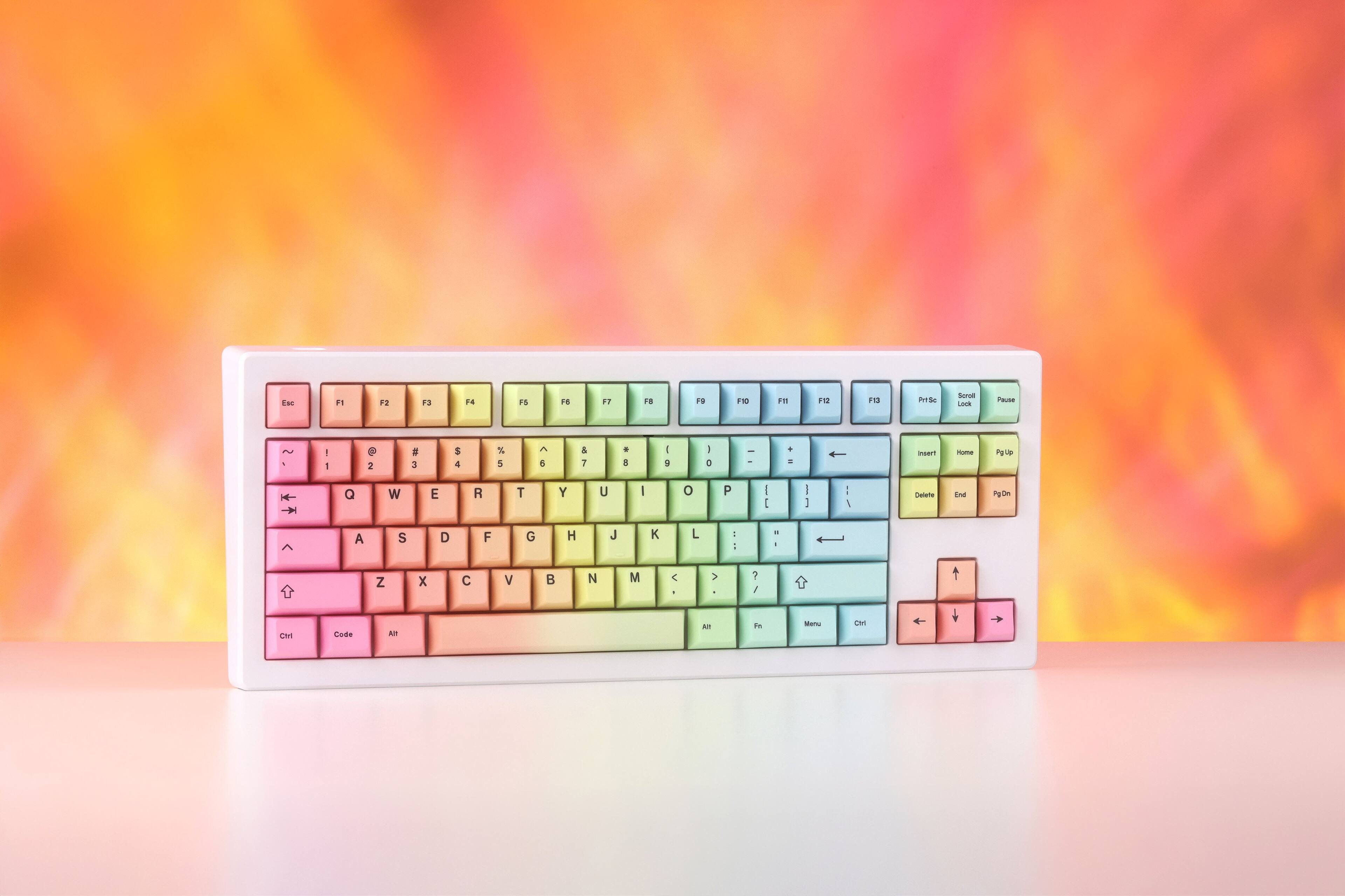 Sure, here is the corrected and grouped text from the image:

- Fac FI F2 F3 14 FS F8 17 FB F F10 F F12 F19 ITS Se Soce L Pause
- 2 2 # 3 5 4 % 5 5 & 7 . E - 9 I D - - . nsan a a U + Q W E R T Y U - o P E : - : : I Delere Ind PyDn A S D F G H J K L : - . - Z x C V N M C C ? / EN Code A AN Fe Mane M

- Esc F1 F2 F3 F4 F5 F6 F7 F8 F9 F10 F11 F12 F13
- 1 ! 2 @ 3 # 4 $ 5 % 6 ^ 7 & 8 * 9 ( 0 ) - _ + = Backspace
- Q W E R T Y U I O P [ { ] } \ Enter
- A S D F G H J K L ; : ' " Return
- Z X C V B N M , < . > / Shift
- Ctrl Code Alt Insert Home PgUp Delete End PgDn
- PrtSc Scroll Lock Pause
- Fn Menu Ctrl