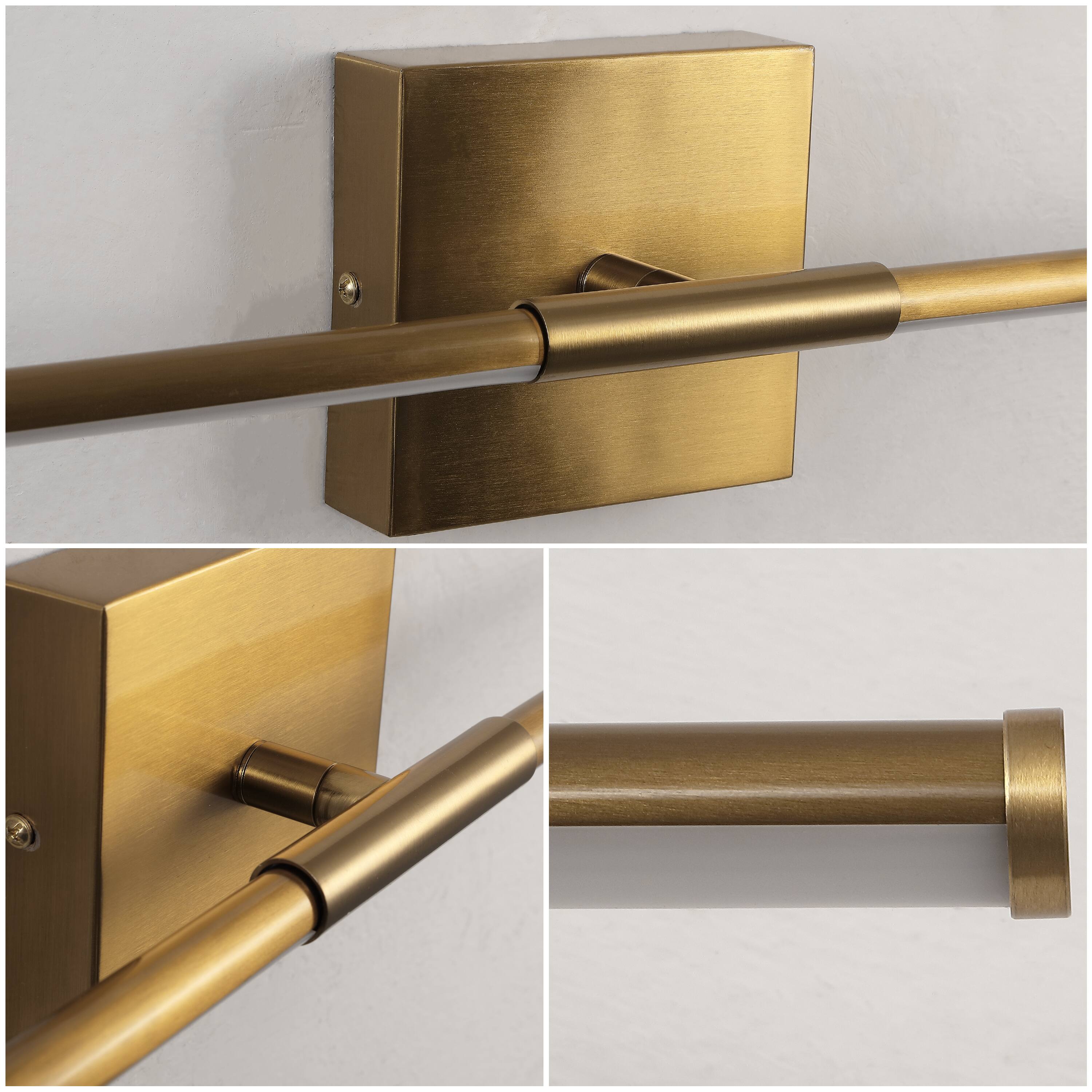 Alt View 6. Jonathan Y - McKenna 16.25" Modern Minimalist Dimmable Integrated LED Metal Wall Sconce, Brass Gold - Brass Gold.
