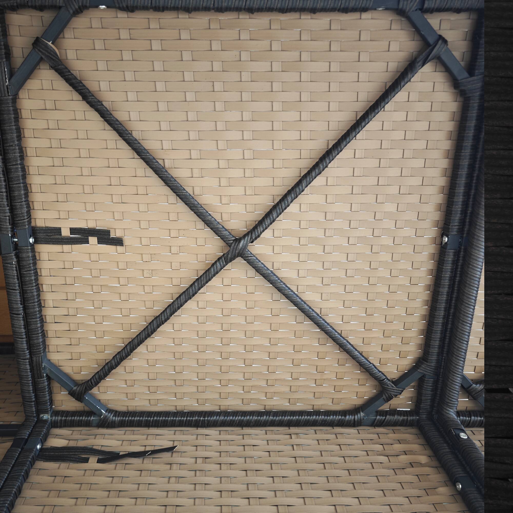 Alt View 8. Outsunny - 3-Seat Outdoor Patio Sofa with Cushions, PE Rattan Wicker Sofa with Wood Grain Wide Armrests, Outdoor Wicker Couch - Beige.