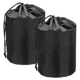 Unique Bargains - Stuff Sack, Nylon Waterproof Storage Sack, Portable Drawstring Outdoor Ditty Bag Ultralight Dust Flap, 9x16Inch & 2pcs - Black