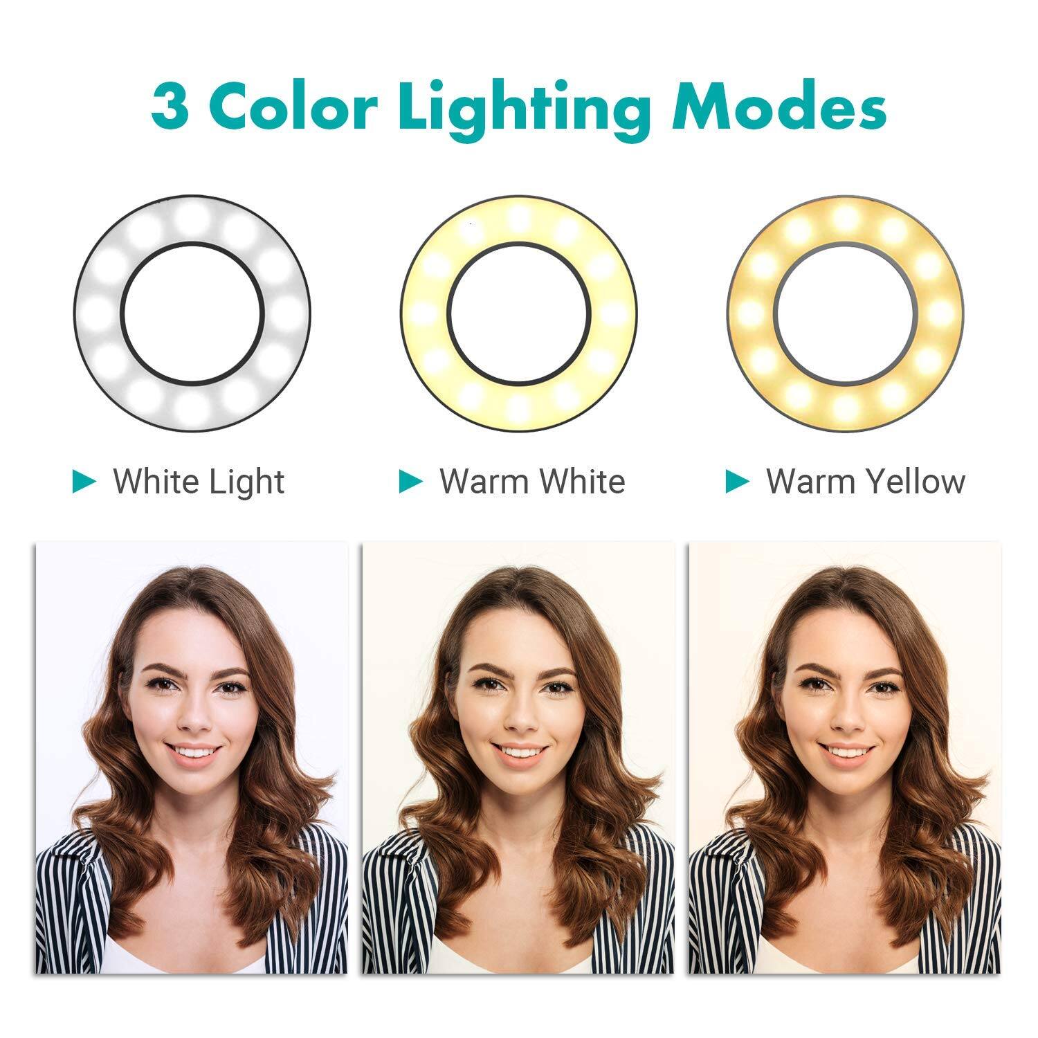3 Color Lighting Modes

- White Light
- Warm White
- Warm Yellow