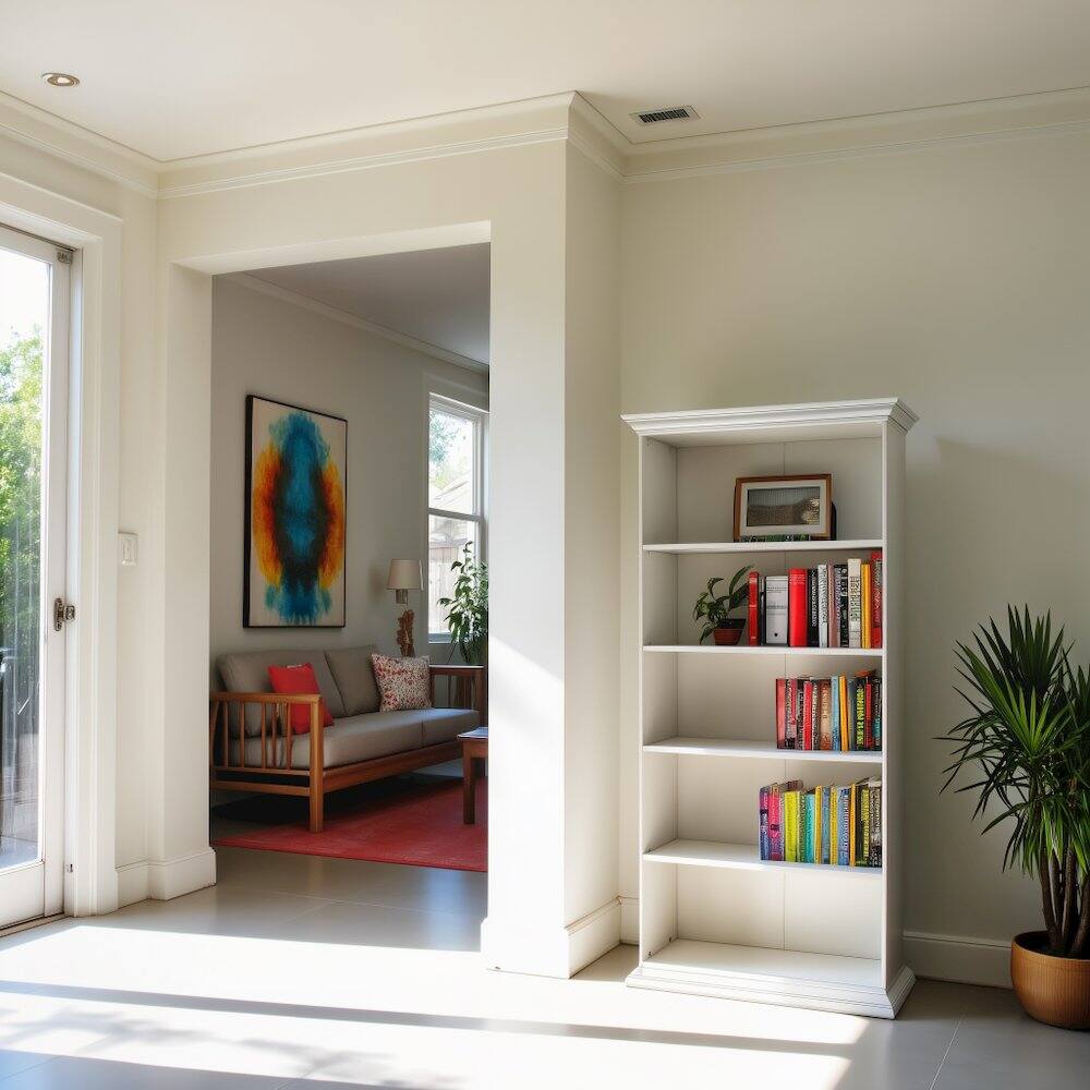 Alt View 1. FurniFact - 5 Shelf Bookcase - Elegant Tall Bookshelf for Home and Office Use - White.