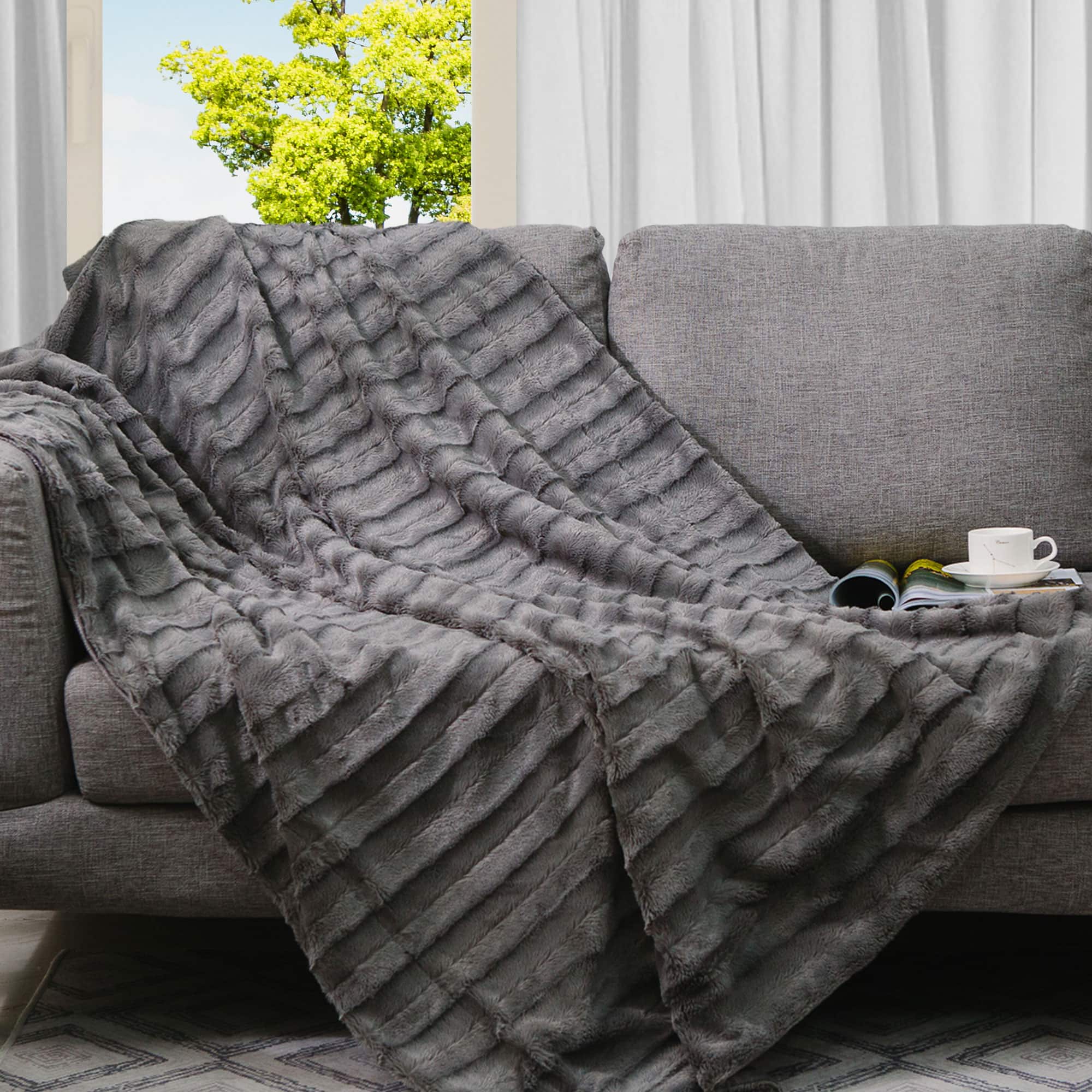 Cheer Collection - Faux Fur Printed Blanket - Multiple Colors & Sizes - Gray price history on PriceWatchPro