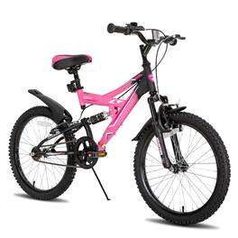 JOYSTAR - 20 Inch Kids Bike for Boy Girl Ages 7-13, Dual-Suspension Kids Mountain Bike, Dual Handbrake & Kickstand - Pink