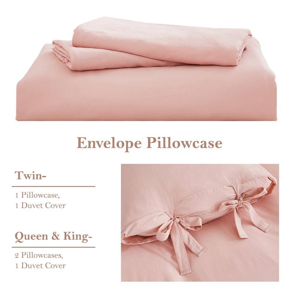 Envelope Pillowcase

Twin-  
1 Pillowcase,  
1 Duvet Cover

Queen & King-  
2 Pillowcases,  
1 Duvet Cover