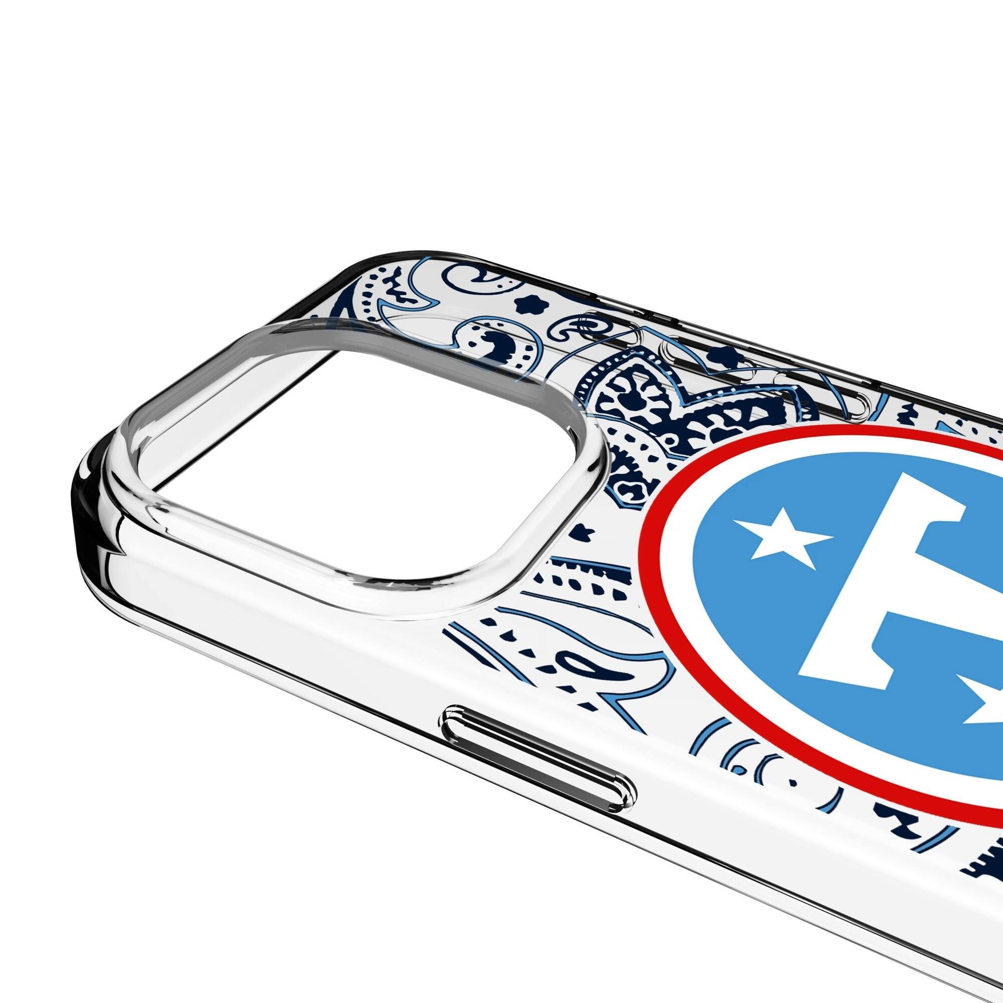 Alt View 2. Keyscaper - Tennessee Titans iPhone Clear Paisley Design Case - 14 - Multicolor.