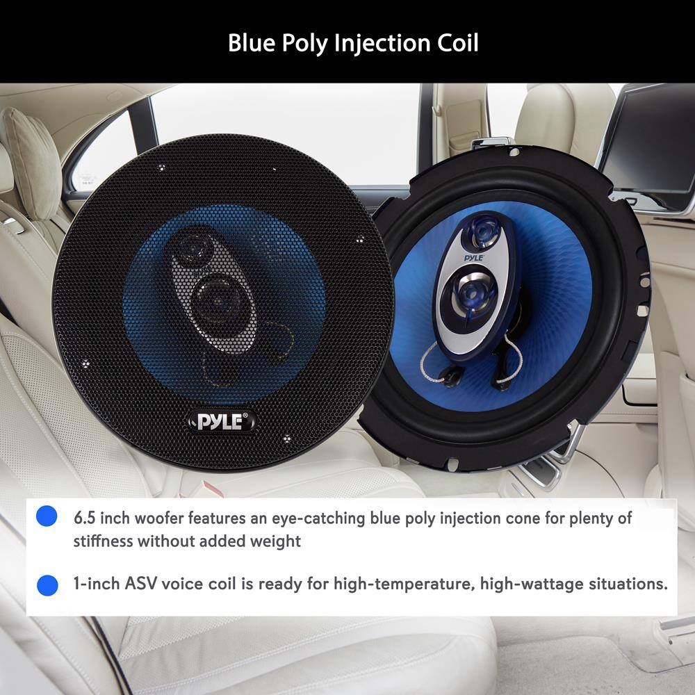 Blue Poly Injection Coil

- 6.5 inch woofer features an eye-catching blue poly injection cone for plenty of stiffness without added weight
- 1-inch ASV voice coil is ready for high-temperature, high-wattage situations.