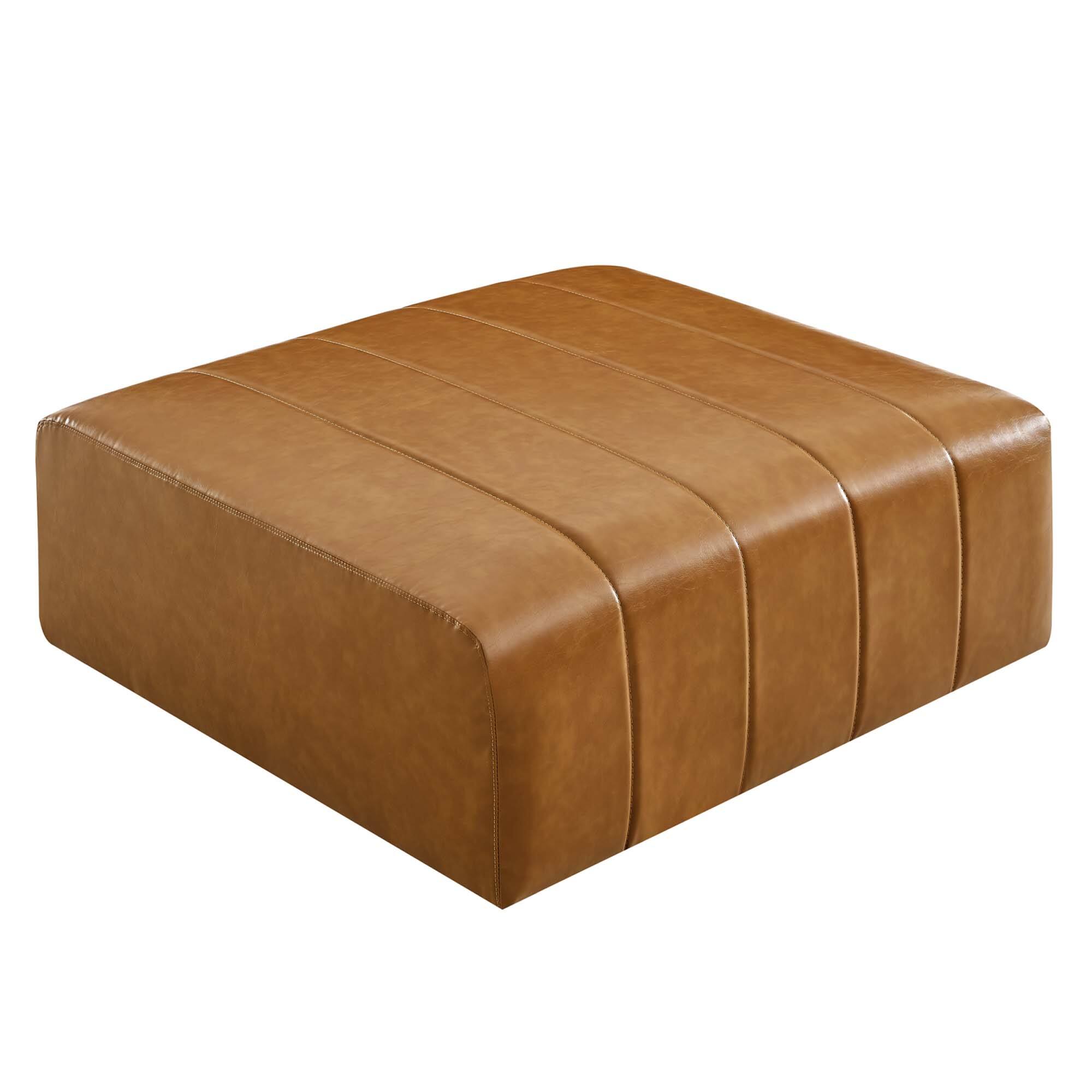 Left. Modway - Bartlett Vegan Leather Ottoman by Modway - Tan.