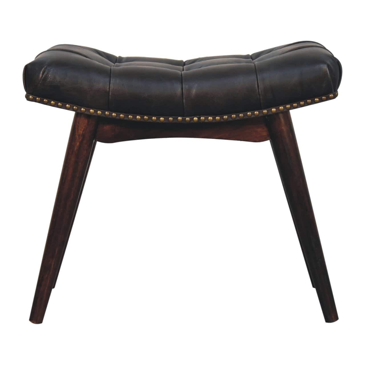 Artisan Furniture - Solid Wood California Walnut Bench, Upholstered - Brown and Black