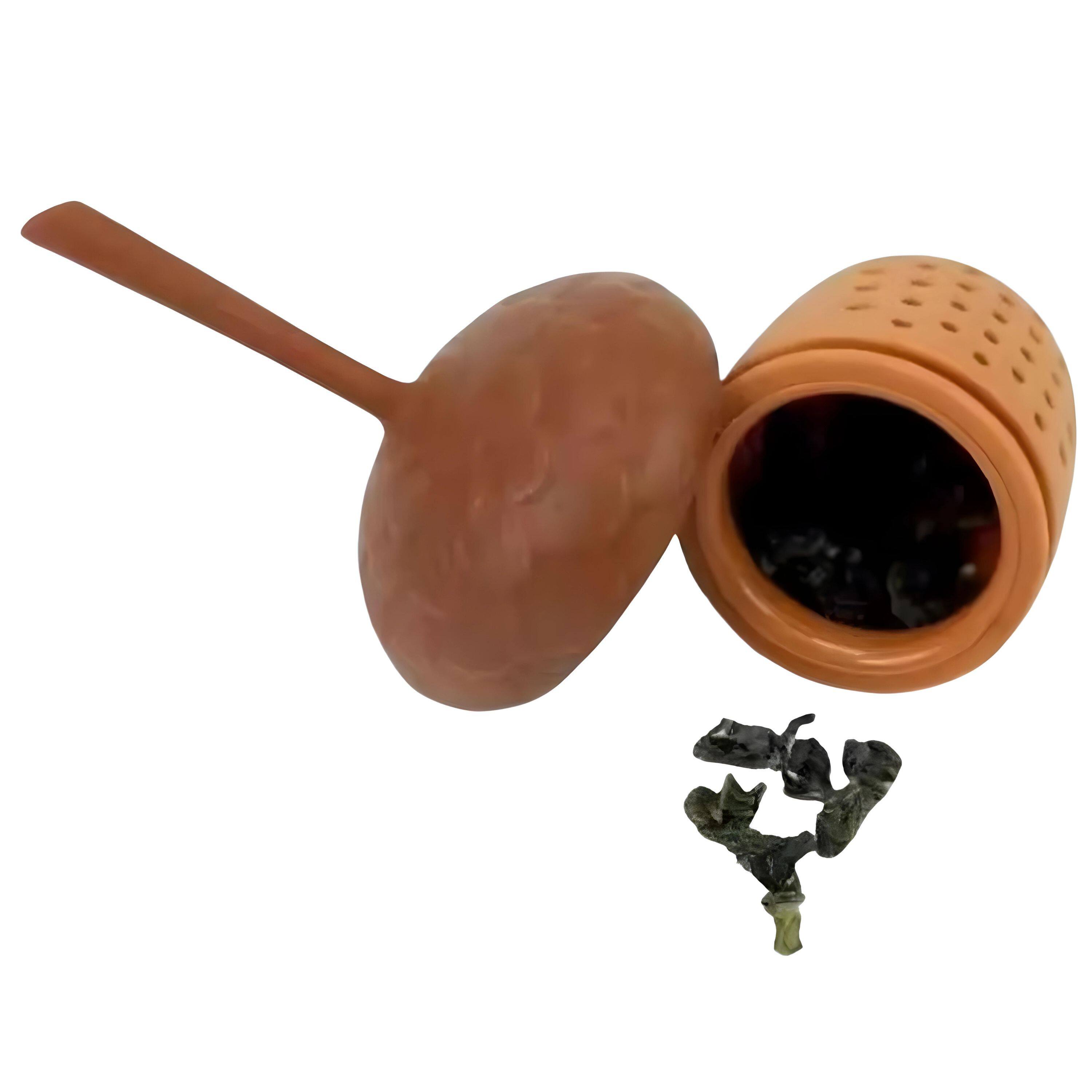 Alt View 2. Kitcheniva - Food Grade Silicone Pine Cone Tea Infuser - Brown.
