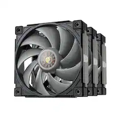 Front. Sudokoo - MACH120 120mm Performance PWM Fan 3-Pack - Black.
