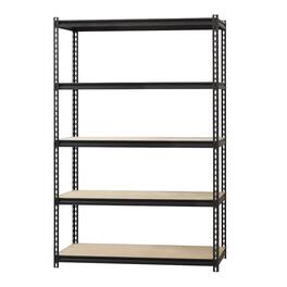 Iron Horse - 2300 Riveted Steel Shelving 5-Shelf Unit, 24D x 48W x 72H, Black - Black