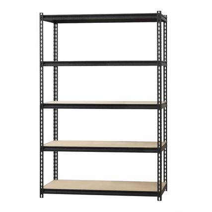 Front. Iron Horse - Iron Horse 2300 Riveted Steel Shelving 5-Shelf Unit, 24D x 48W x 72H, Black - Black.