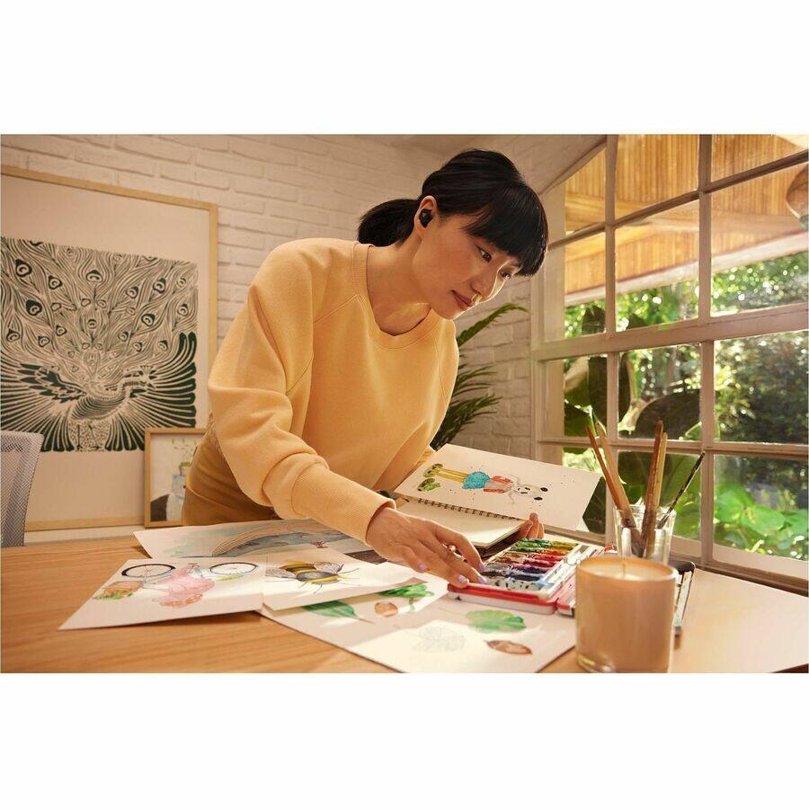 Alt View 5. HP - Poly Voyager Free 20 Black Earbuds + Basic Charge Case - Stereo - True Wireless - Bluetooth - 98.4 ft - 16 Ohm - 20 Hz t - Black.