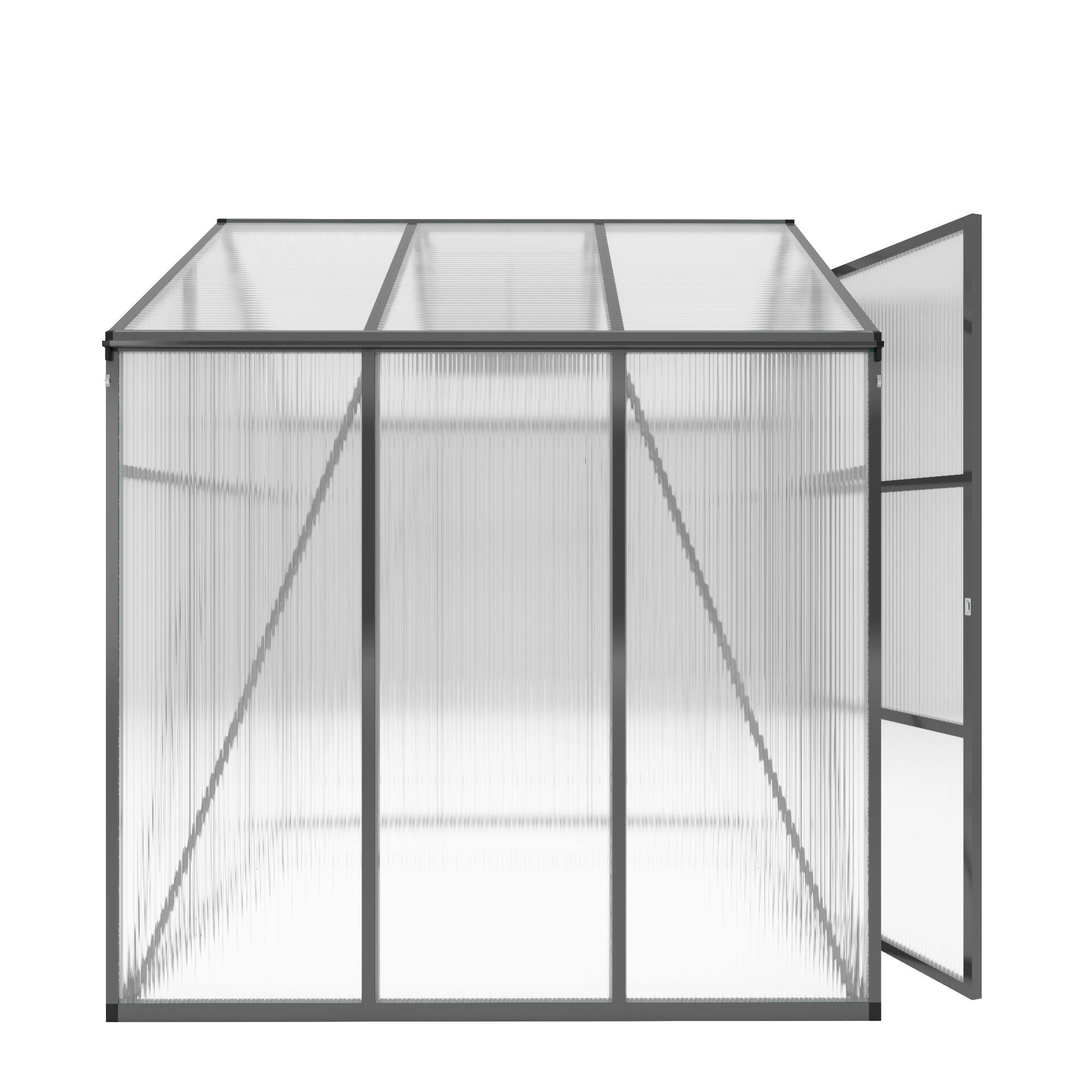 Alt View 6. Mondawe - 6x6 FT Polycarbonate Greenhouse with Raised Base and Anchor Aluminum, Gain Height Windproof Aluminum - Black.