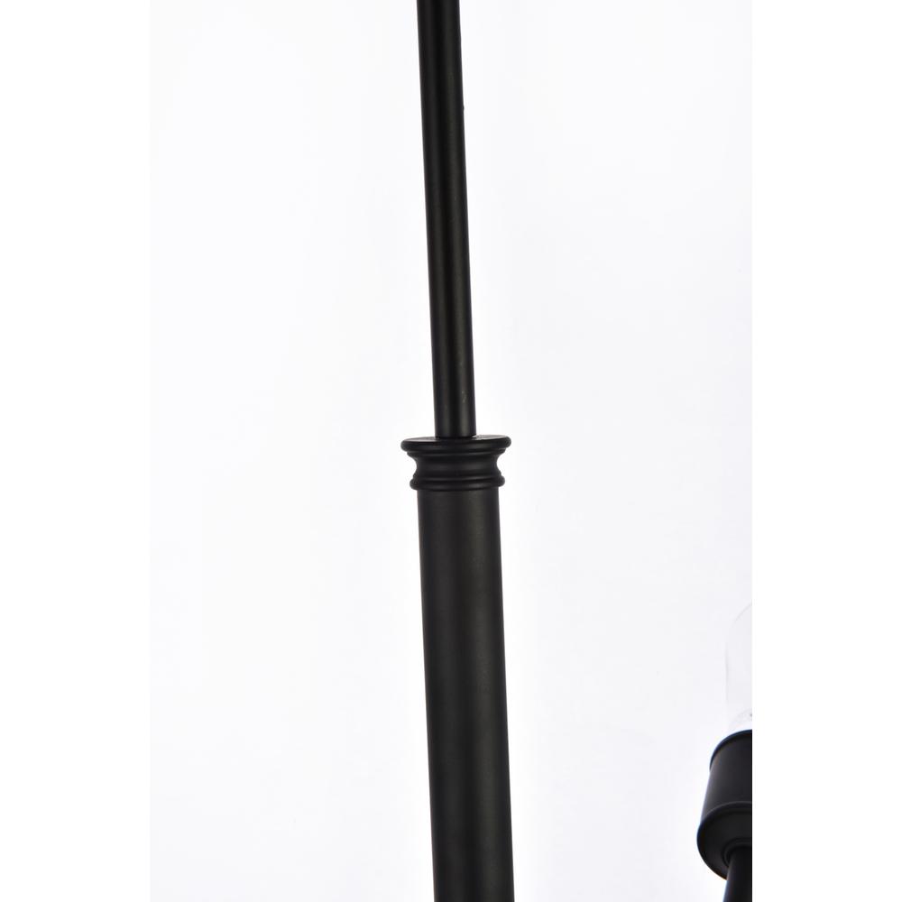 Alt View 2. Living District - Axel 6 lights black pendant with hanging rod - Black.